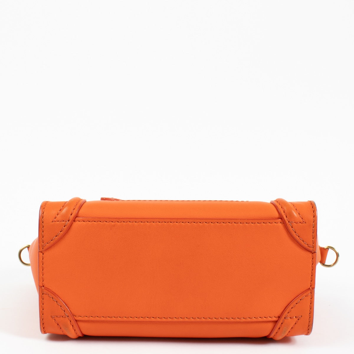 Shop safe online at Labellov in Antwerp, Brussels and Knokke this 100% authentic second hand Celine Orange Luggage Nano Top handle