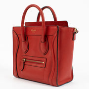 Shop safe online at Labellov in Antwerp, Brussels and Knokke this 100% authentic second hand Celine Red Luggage Nano Top handle