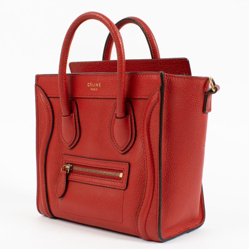Shop safe online at Labellov in Antwerp, Brussels and Knokke this 100% authentic second hand Celine Red Luggage Nano Top handle