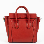 Shop safe online at Labellov in Antwerp, Brussels and Knokke this 100% authentic second hand Celine Red Luggage Nano Top handle
