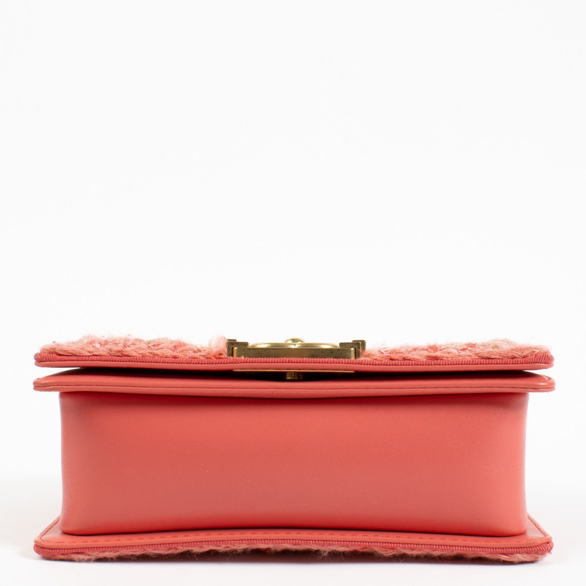 shop 100% authentic second hand Chanel Pink Small Braided Tweed Jacket Boy Bag on Labellov.com