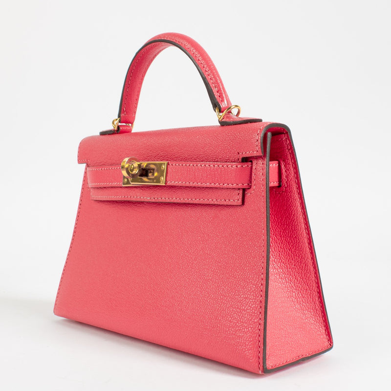 2017 Hermès Kelly Mini II Rose Lipstick Chevre Mysore GHW