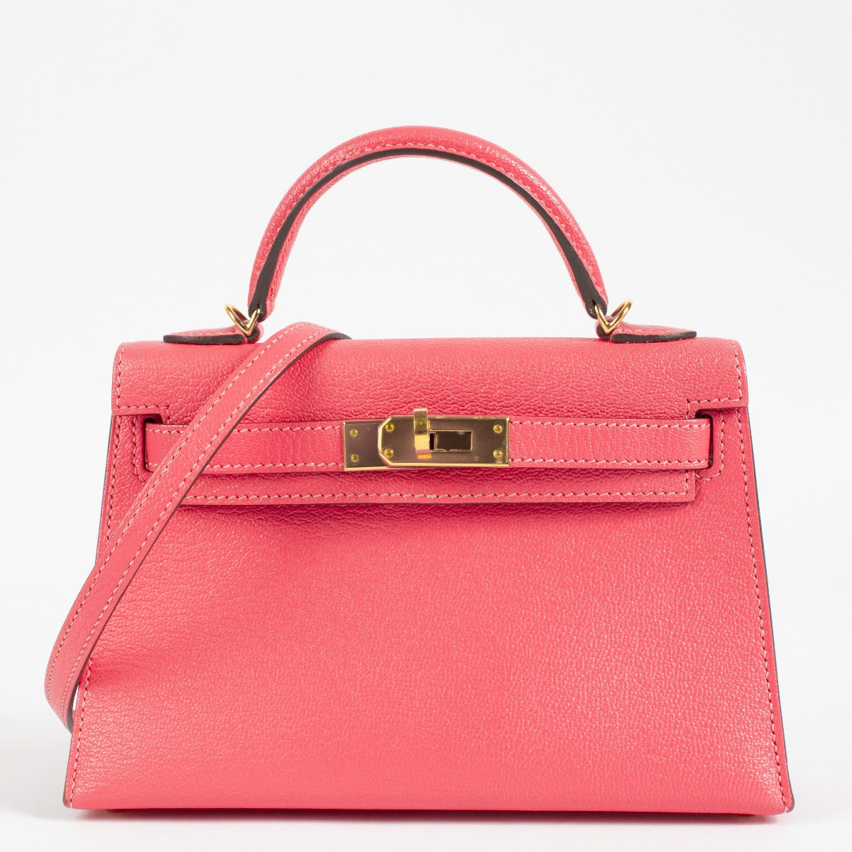 2017 Hermès Kelly Mini II Rose Lipstick Chevre Mysore GHW