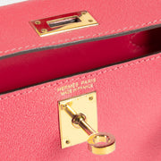 2017 Hermès Kelly Mini II Rose Lipstick Chevre Mysore GHW
