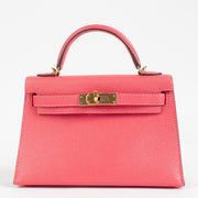 Hermès Kelly Mini II Rose Lipstick GHW