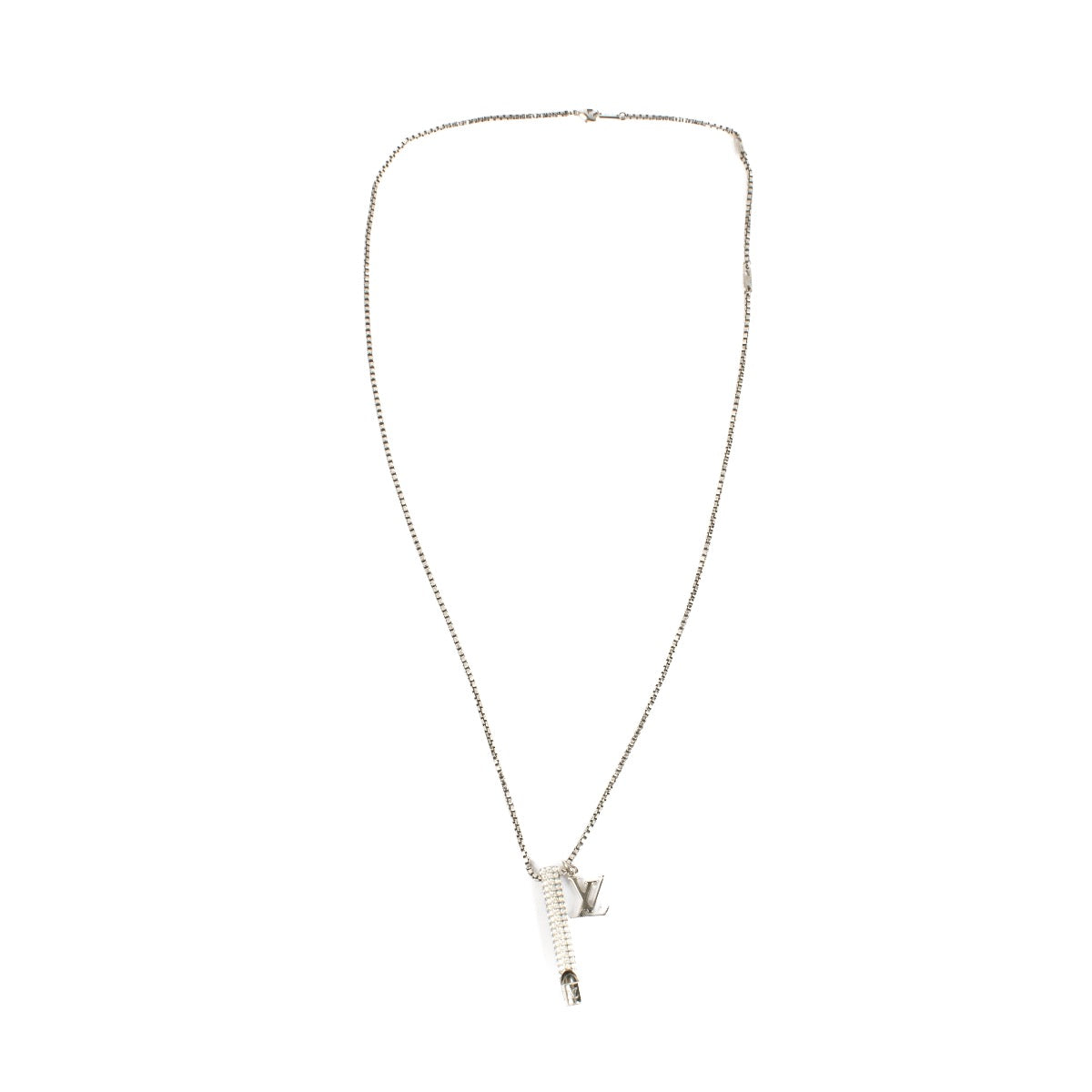 Authentic Second hand Louis Vuitton Silver Crystal Whistle Necklace on Labellov.com