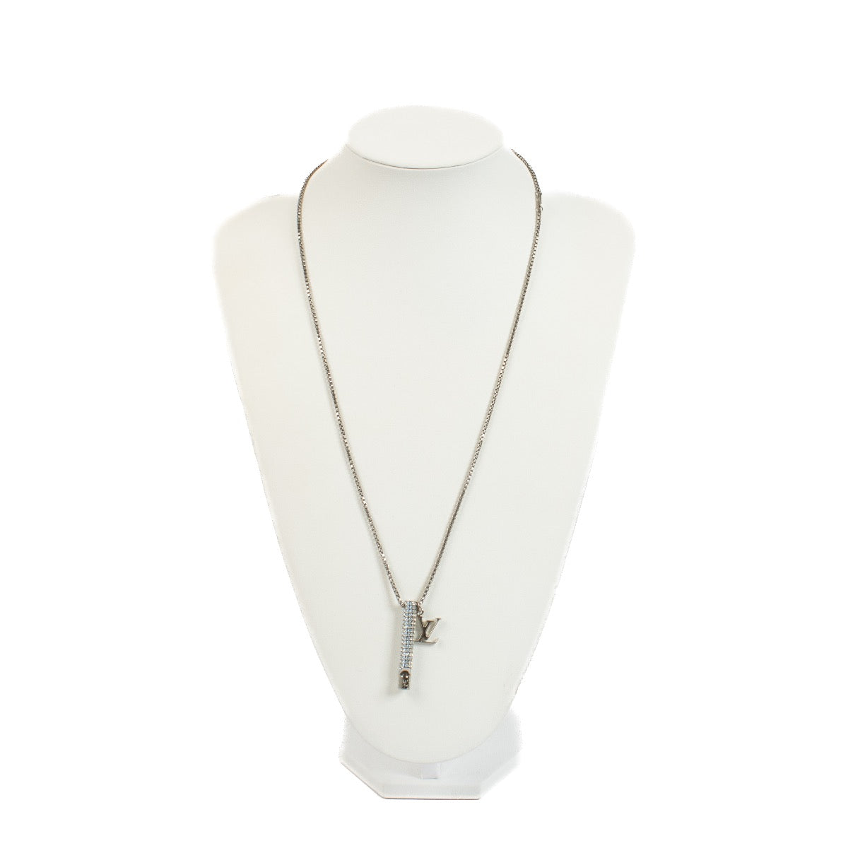 Authentic Second hand Louis Vuitton Silver Crystal Whistle Necklace on Labellov.com