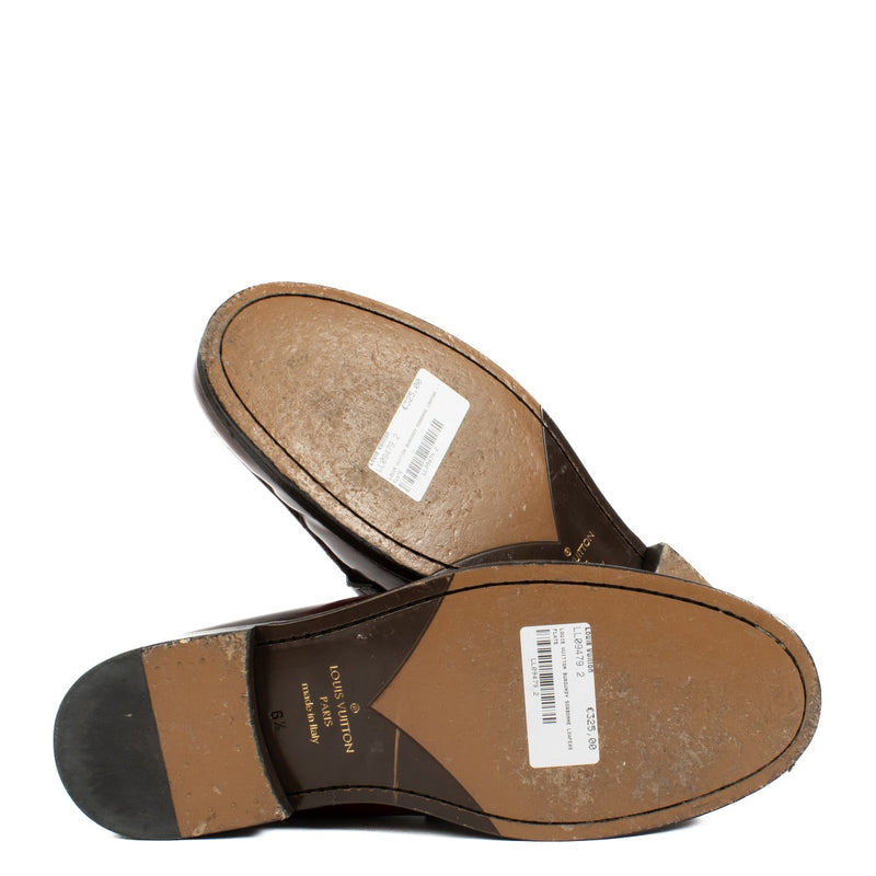 Authentic second hand Louis Vuitton Burgundy Sorbonne Loafers on Labellov.com