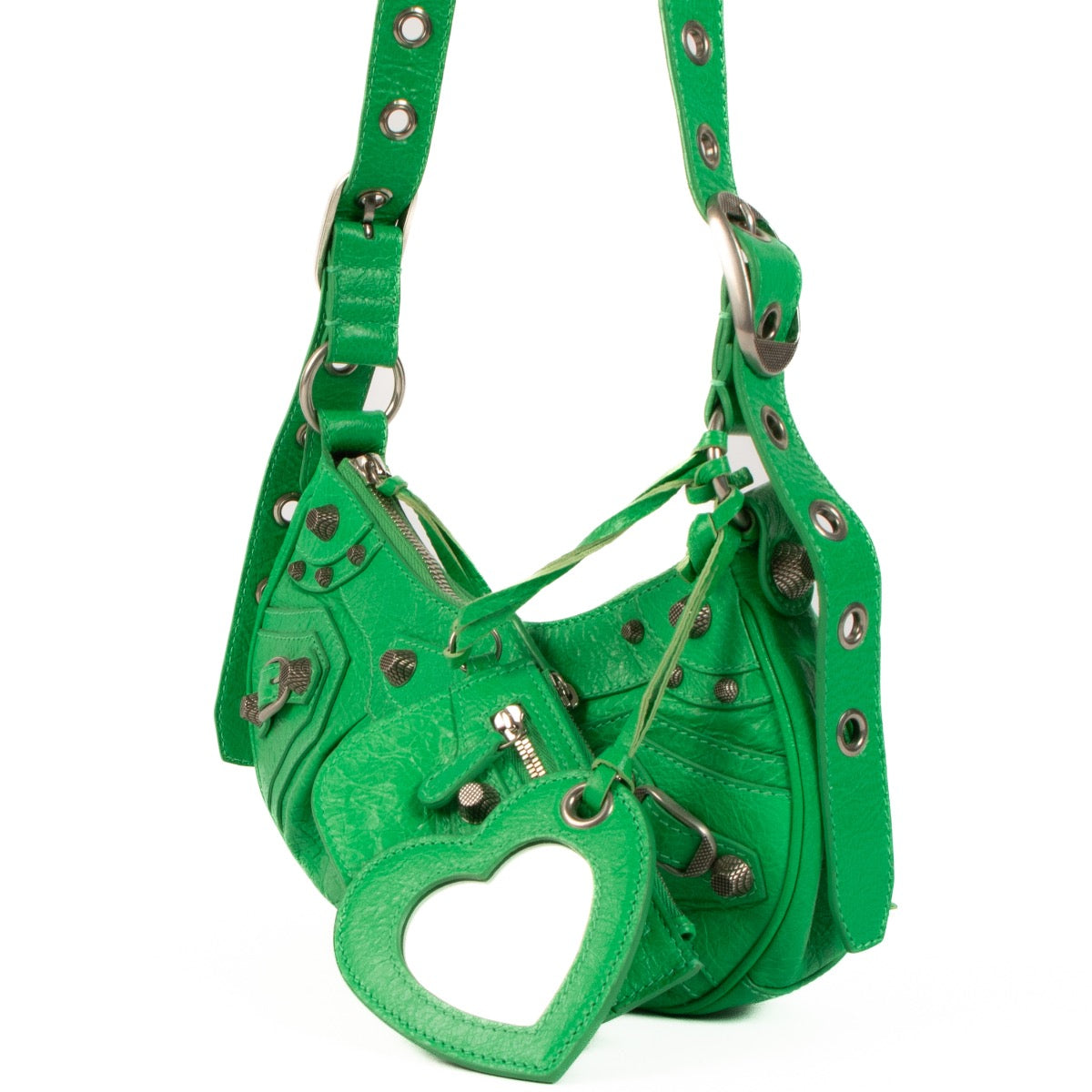 Shop safe online at Labellov in Antwerp, Brussels and Knokke this 100% authentic second hand Balenciaga Green Le Cagole XS Crossbody Bag