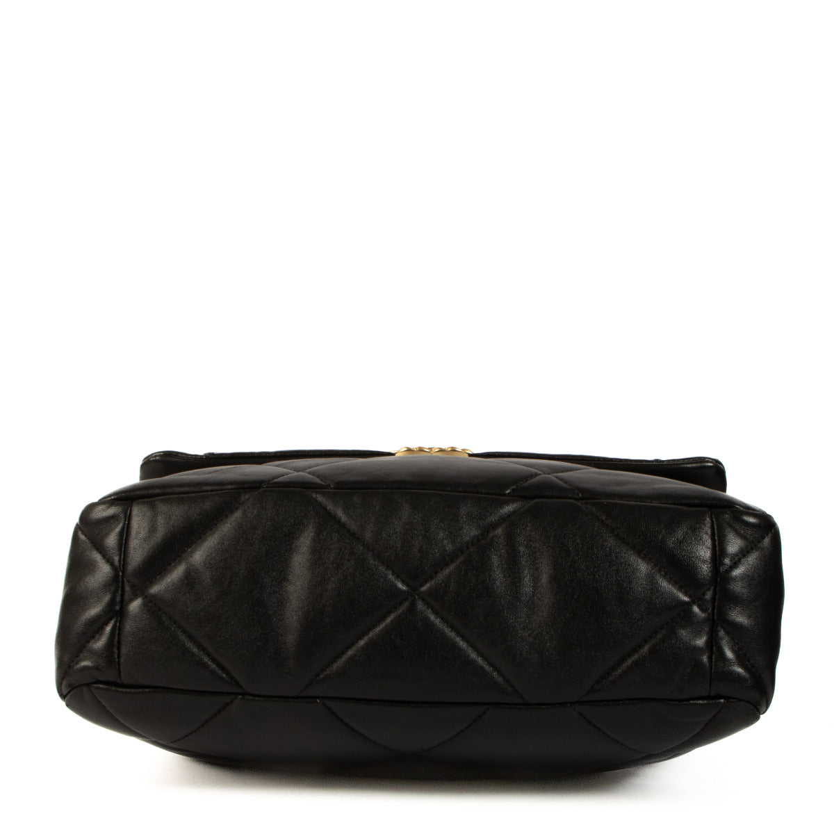 Sac à main Chanel 19 grand modèle en agneau brillant noir Chanel