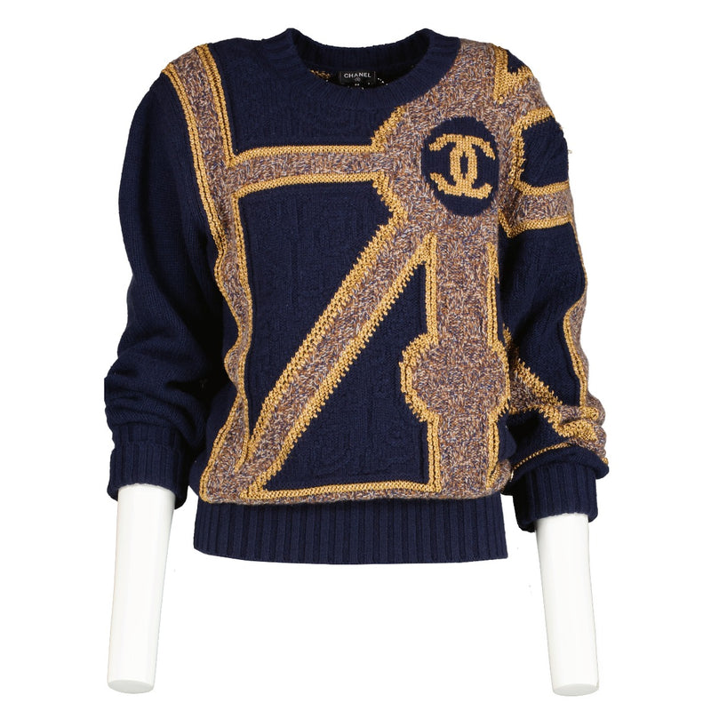 Chanel 21A Blue Cashmere Blend Sweater