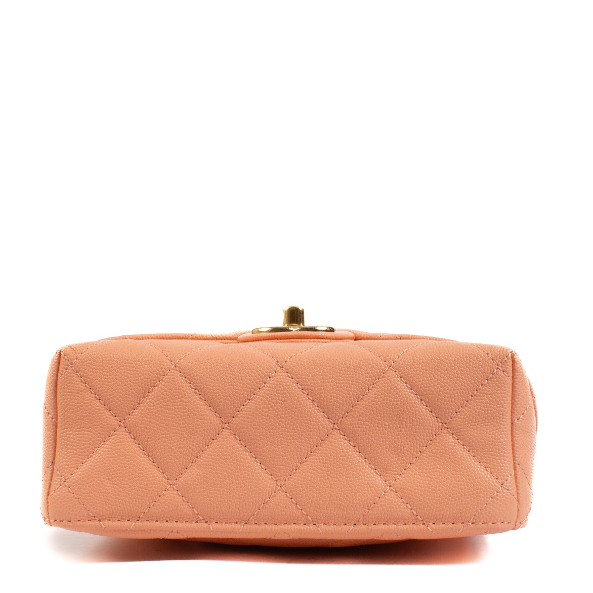 Chanel 23C Peach Caviar Leather Small Vanity Case Bag