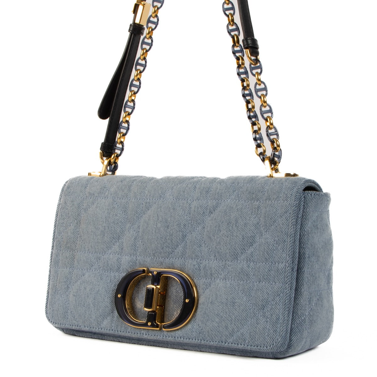 Shop 100% authentic second-hand Christian Dior Denim Macro Cannage Medium Caro Bag on Labellov.com