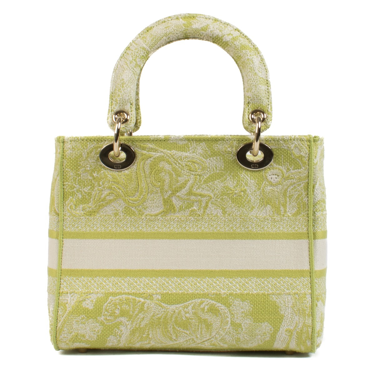 Christian Dior Groene Toile De Jouy Medium Lady D-Lite Tas