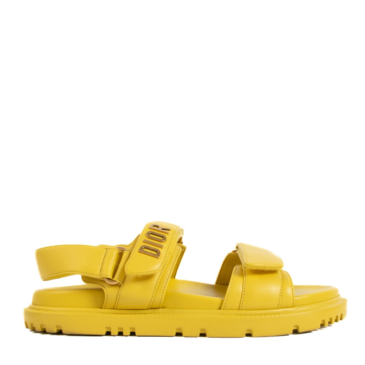 shop 100% authentic second hand Dior Dioract Saffron Yellow Sandals - Size 38 on Labellov.com