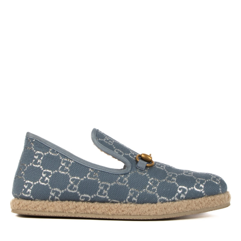 Shop 100% authentic second-hand Gucci Blue Lamé GG Horsebit Loafers in size 38,5 on Labellov.com
