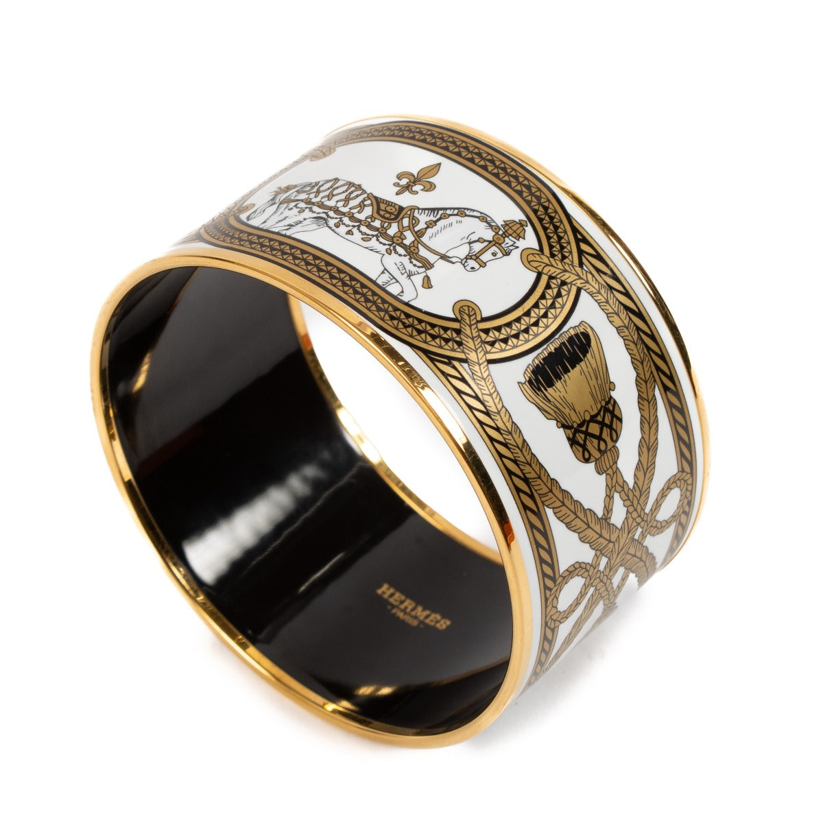 shop 100% authentic second hand Hermès Enamel Printed Grand Apparat Extra Wide Bracelet on Labellov.com
