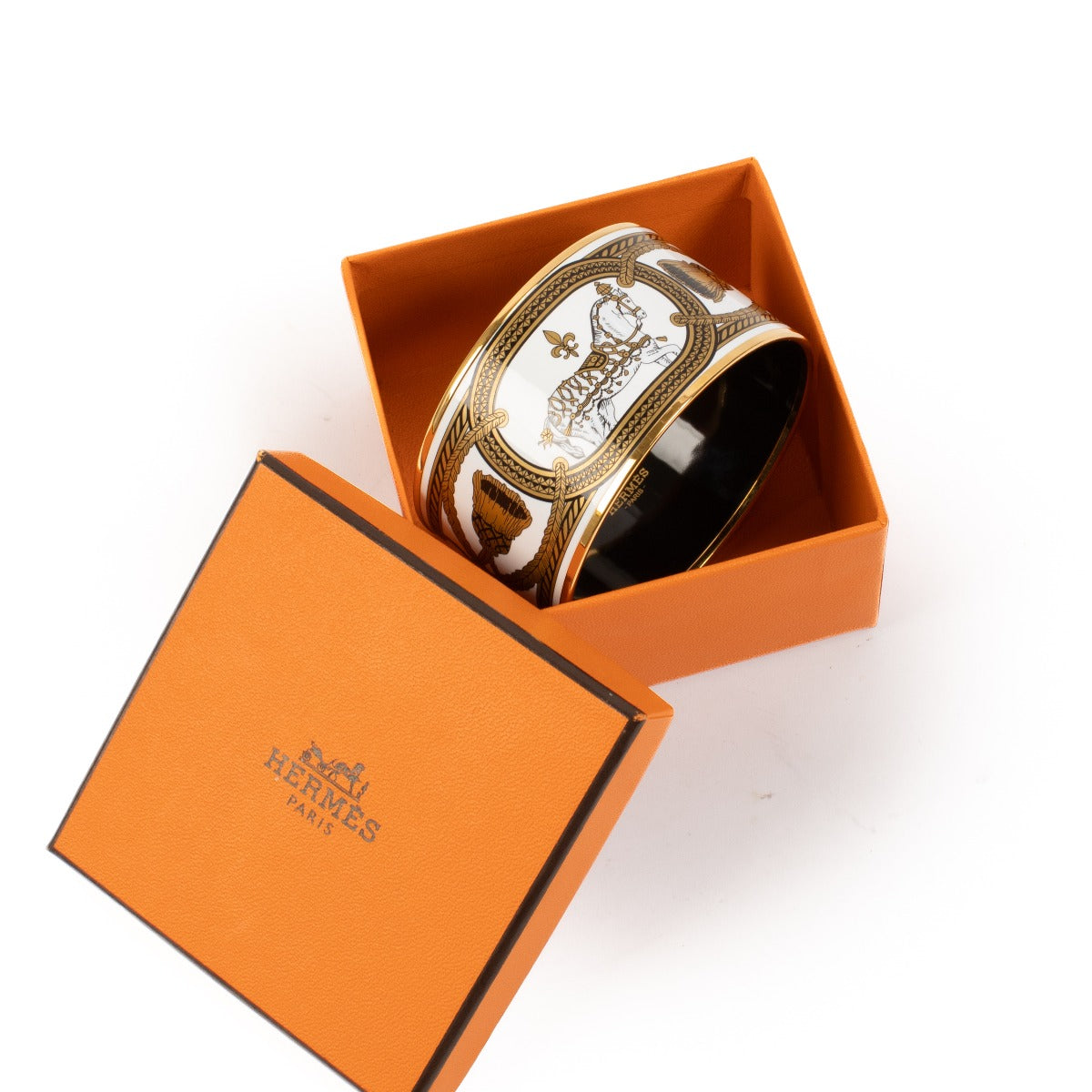 shop 100% authentic second hand Hermès Enamel Printed Grand Apparat Extra Wide Bracelet on Labellov.com