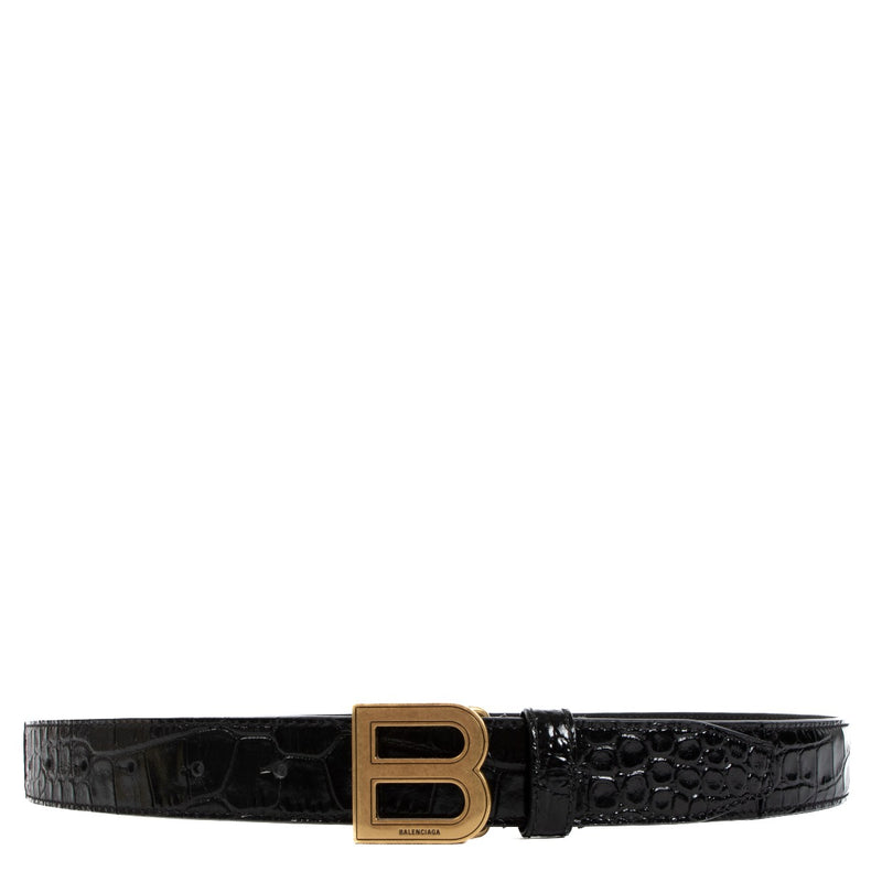 shop 100% authentic second hand Balenciaga Black Crocodile Embossed Belt - Size 80 on Labellov.com