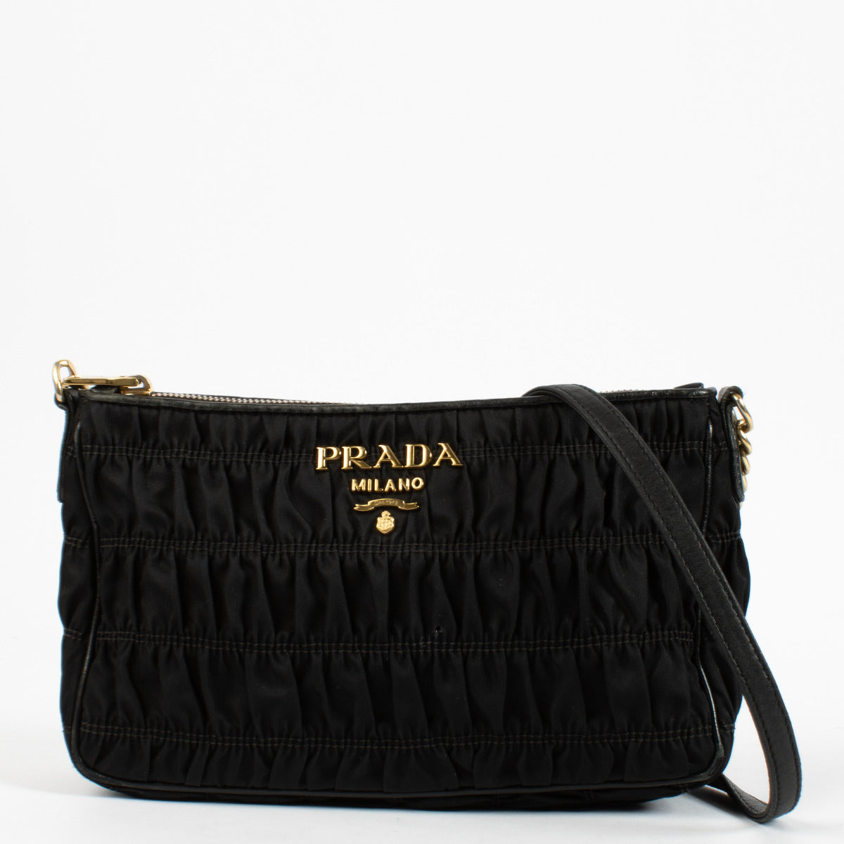 Prada Black Gathered Nylon Bag