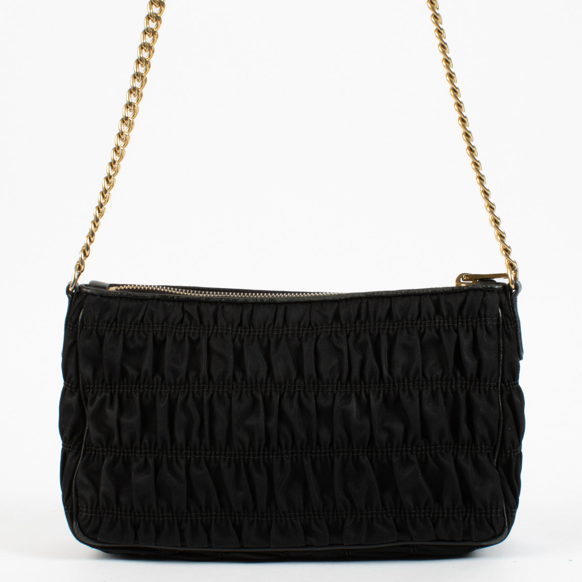Prada Black Gathered Nylon Bag