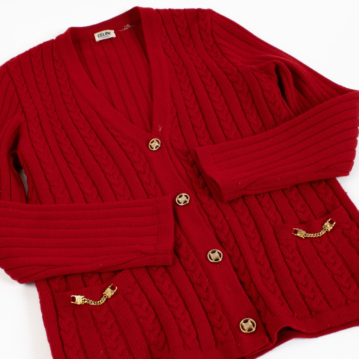 Celine Vintage Red Cardigan