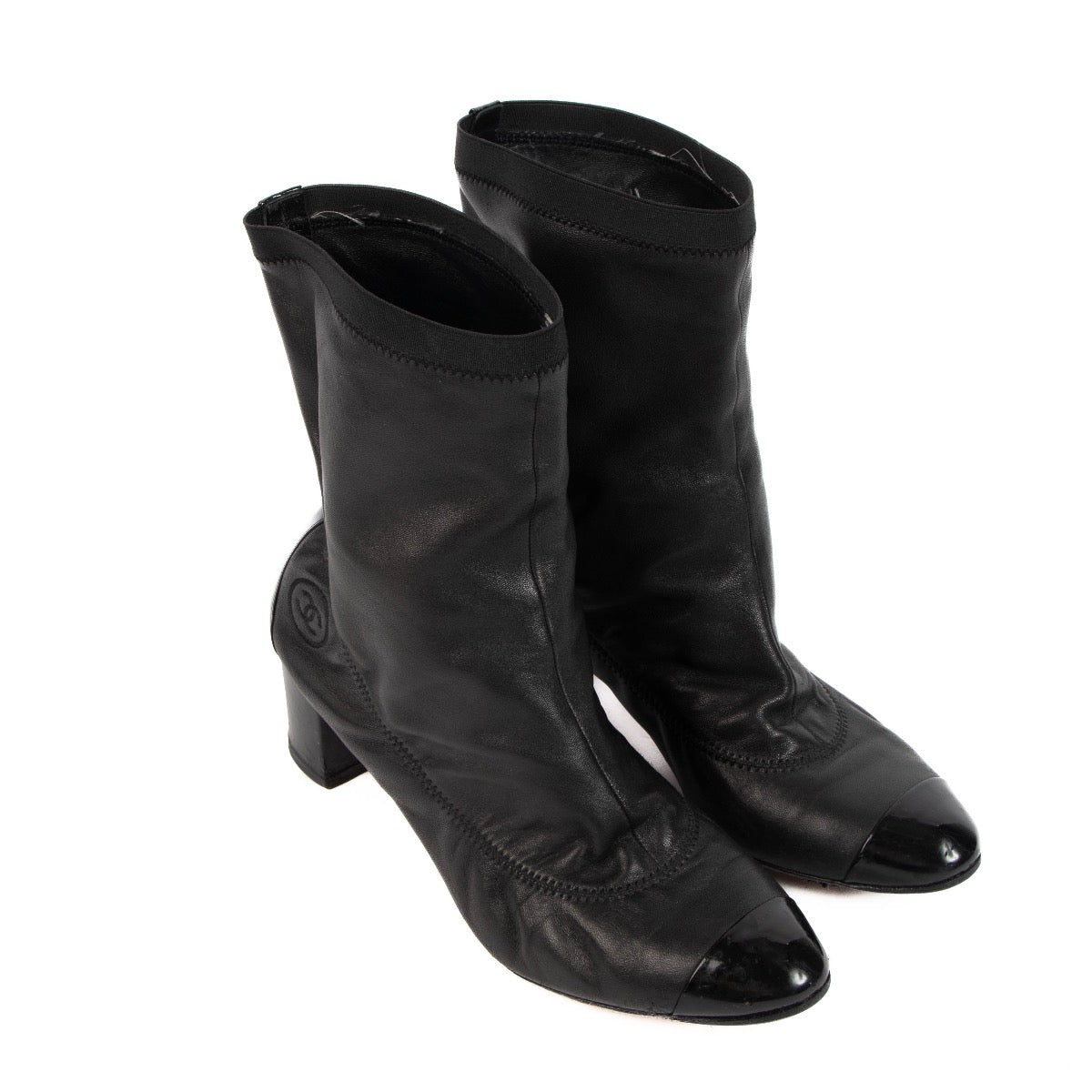 Shop 100% authentic second-hand Chanel Black Leather Boots - Size 39 on Labellov.com
