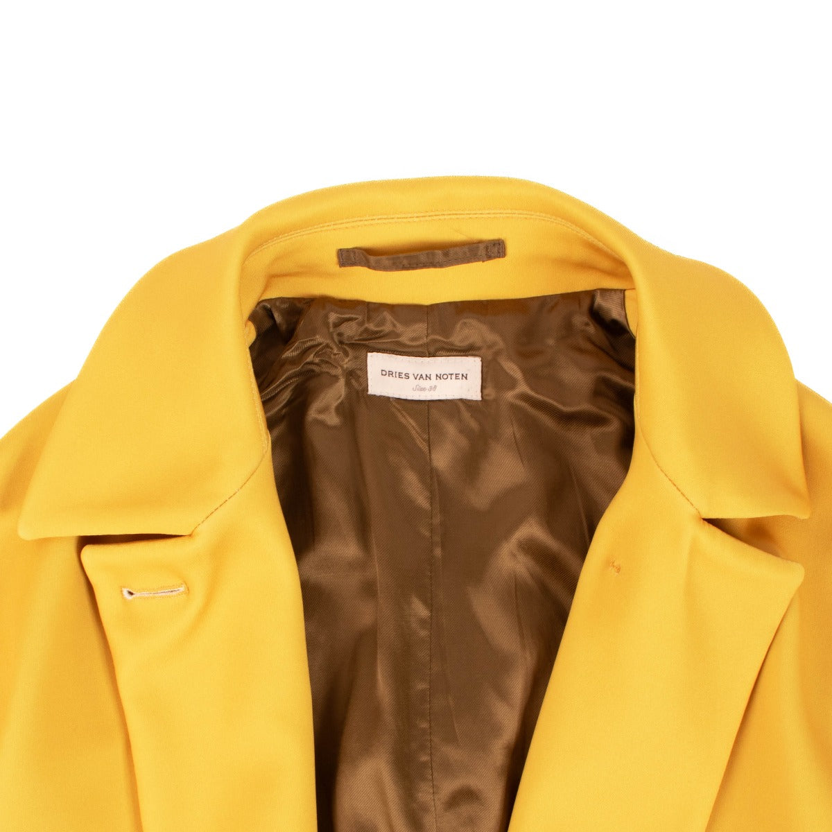 Manteau Ceinturé à Imprimé Floral Jaune Dries Van Noten - Taille 38