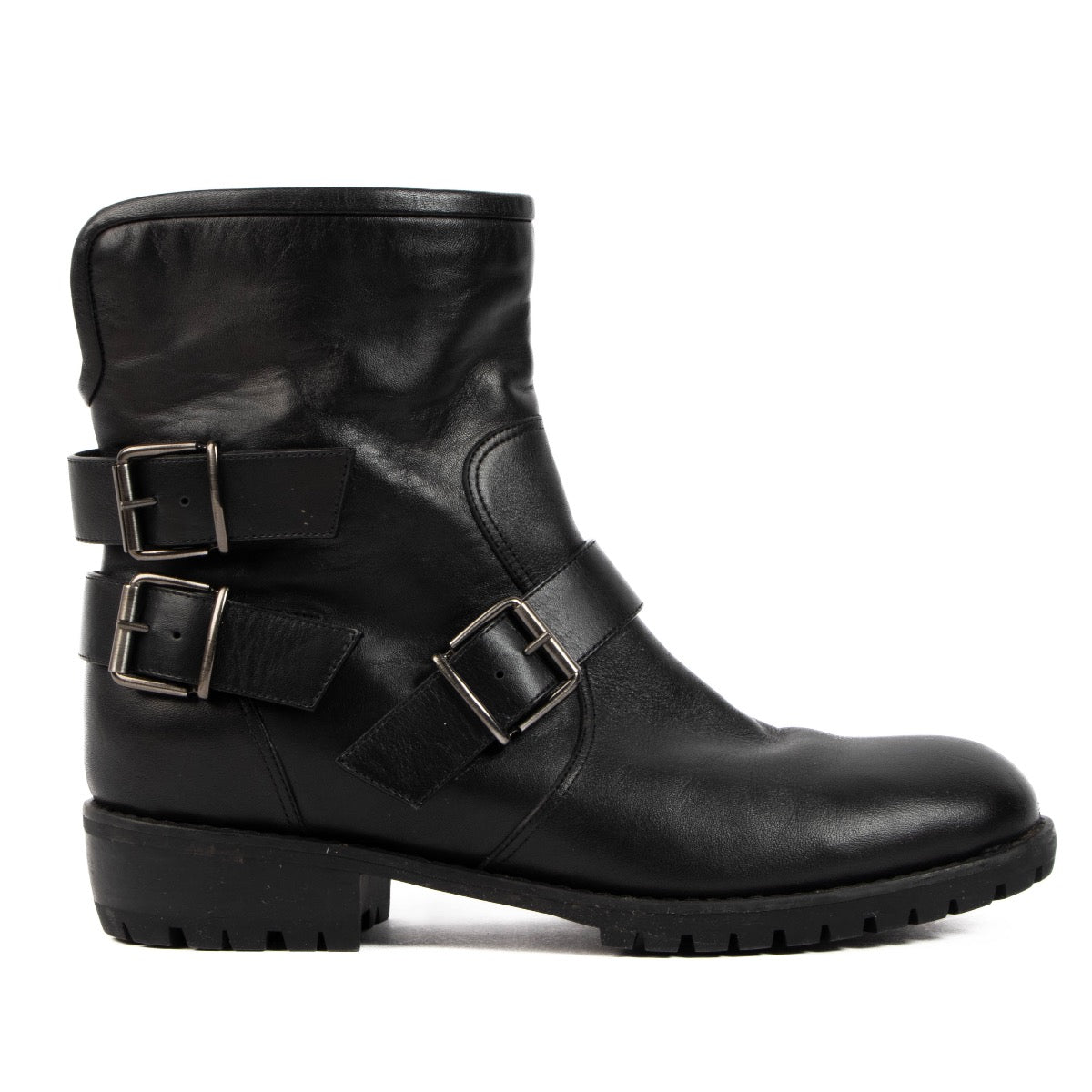 Shop 100% authentic second-hand Guiseppe Zanotti Black Biker Boots - Size 39 on Labellov.com