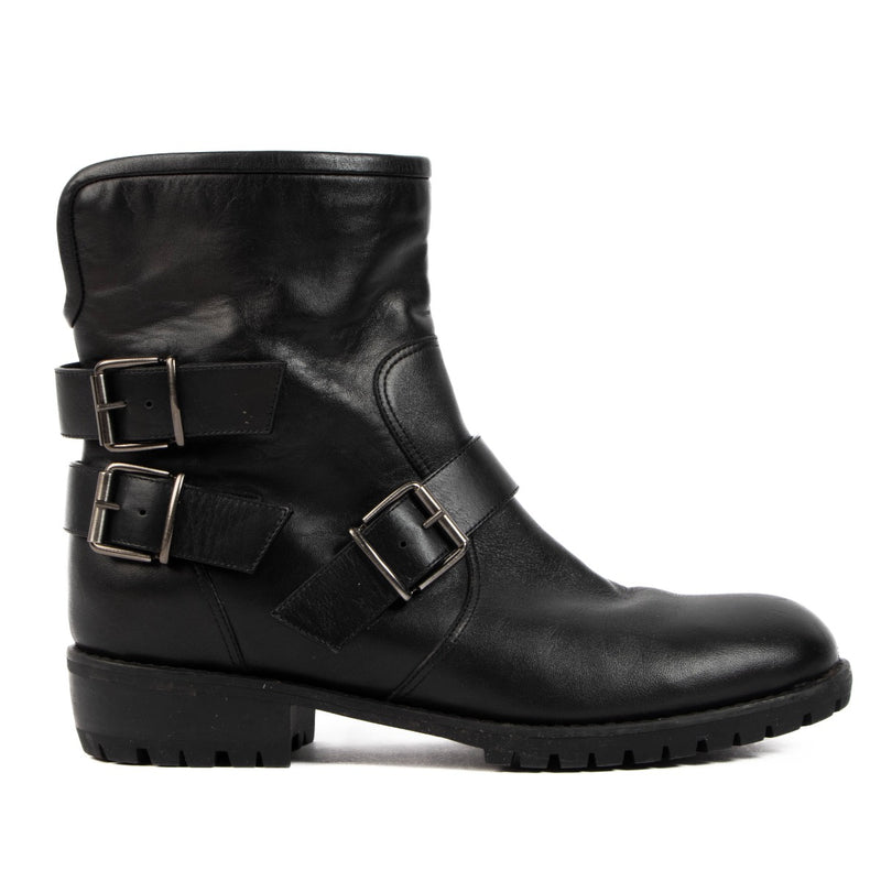 Shop 100% authentic second-hand Guiseppe Zanotti Black Biker Boots - Size 39 on Labellov.com