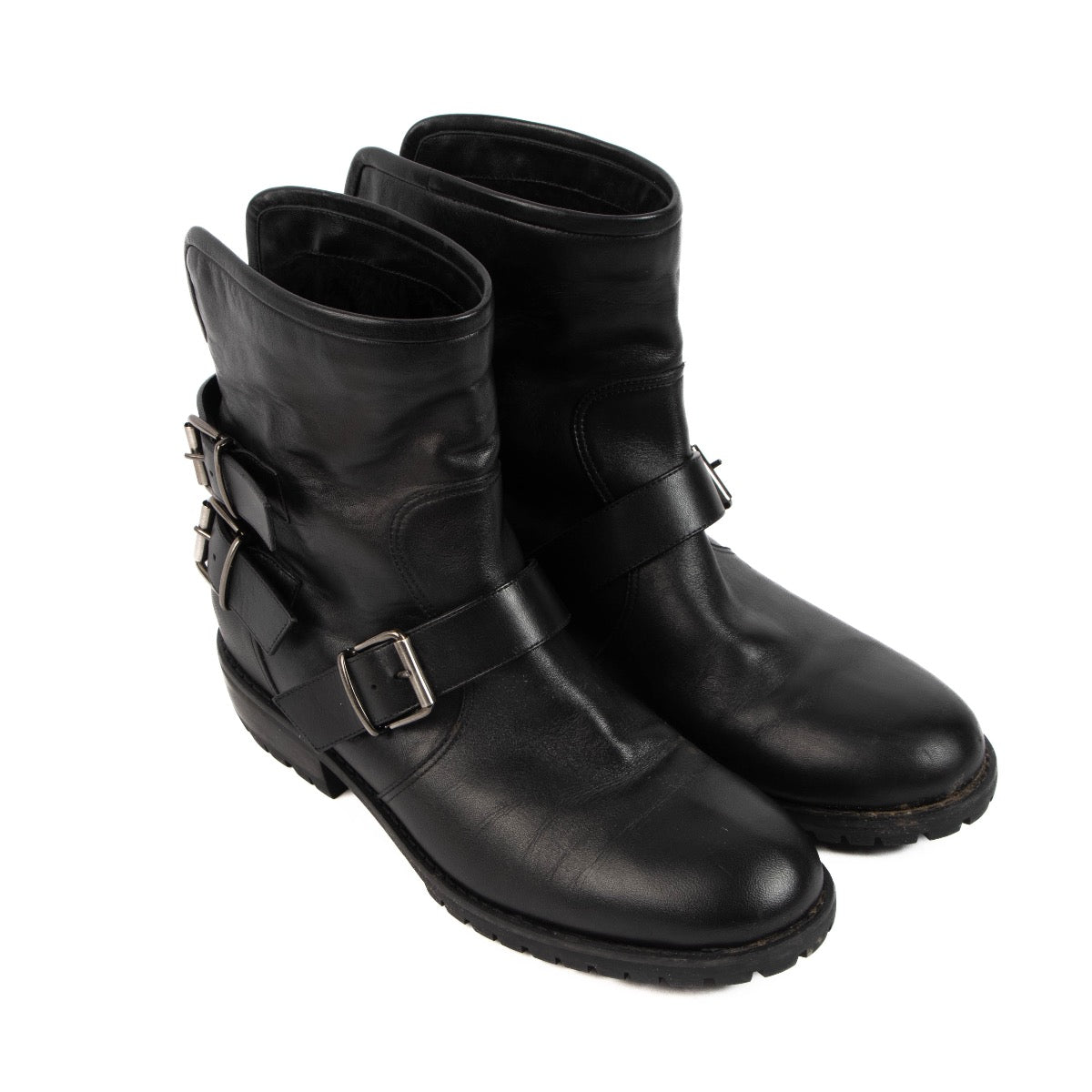 Shop 100% authentic second-hand Guiseppe Zanotti Black Biker Boots - Size 39 on Labellov.com