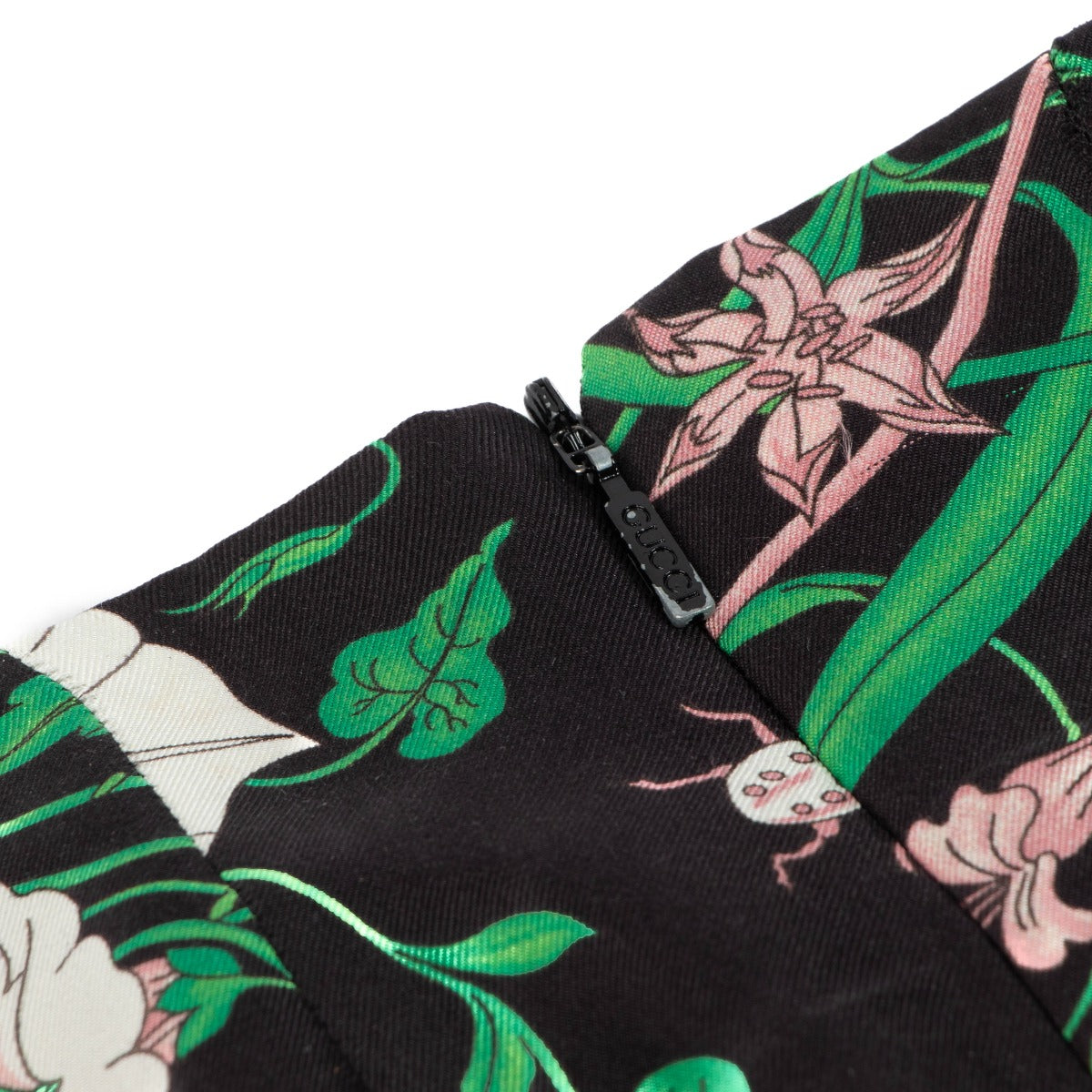 Gucci Flora Print Zijden Twill Geplooide Rok