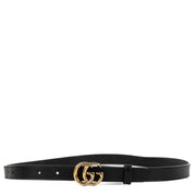 Shop authentic second hand Gucci Black Leather GG Marmont 20 mm Belt - Size 85 on Labellov.com
