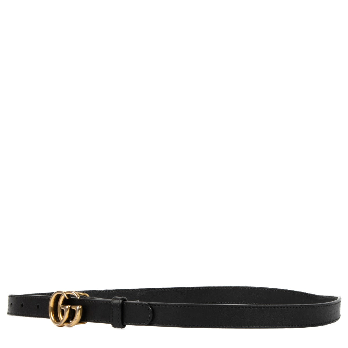 Shop authentic second hand Gucci Black Leather GG Marmont 20 mm Belt - Size 85 on Labellov.com