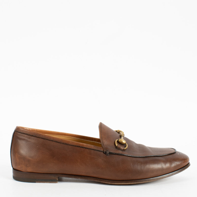Authentic Second Hand Gucci Brown Jordaan Loafers Size 38 on Labellov.com