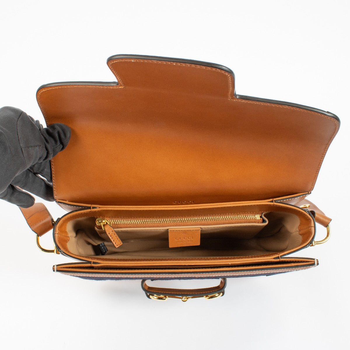 Gucci GG Vilt Medium Horsebit 1955 Tas