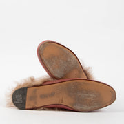 Gucci Pink Princetown Fur Mules Flats - Size 39