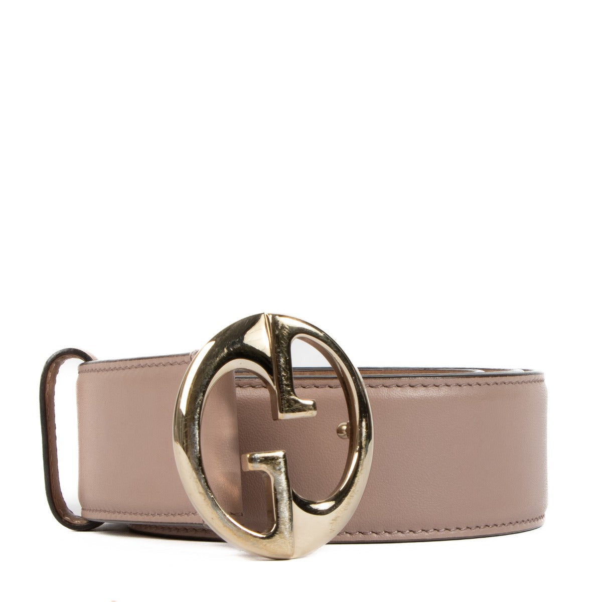 Shop authentic second hand Gucci Dust Pink Calfskin 1973 Belt - Size 80 on Labellov.com