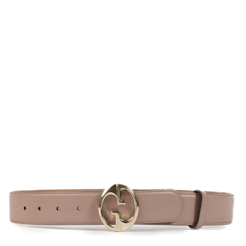 Shop authentic second hand Gucci Dust Pink Calfskin 1973 Belt - Size 80 on Labellov.com