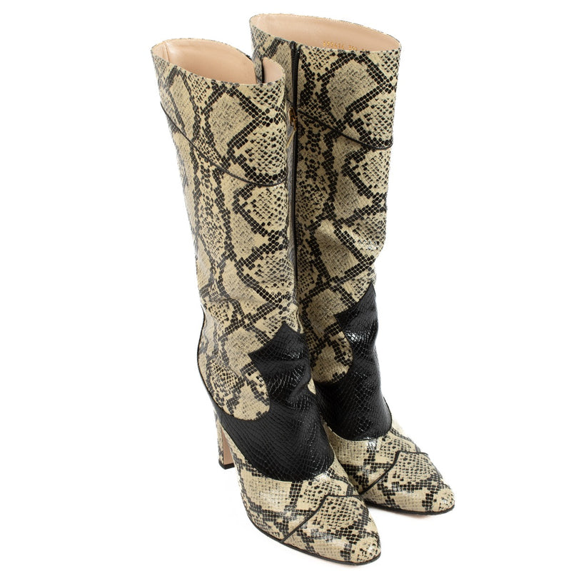 Gucci Python Snakeskin Embossed Boots