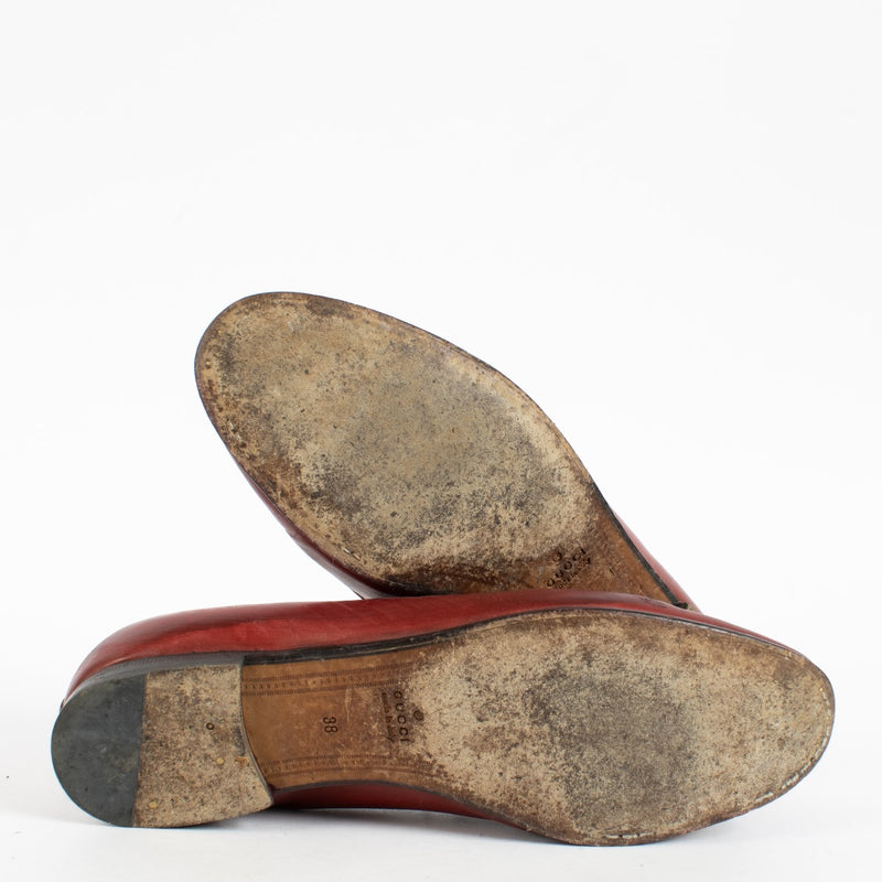 Authentic Second Hand Gucci Burgundy Jordaan Loafers Flats Size 38 on Labellov.com