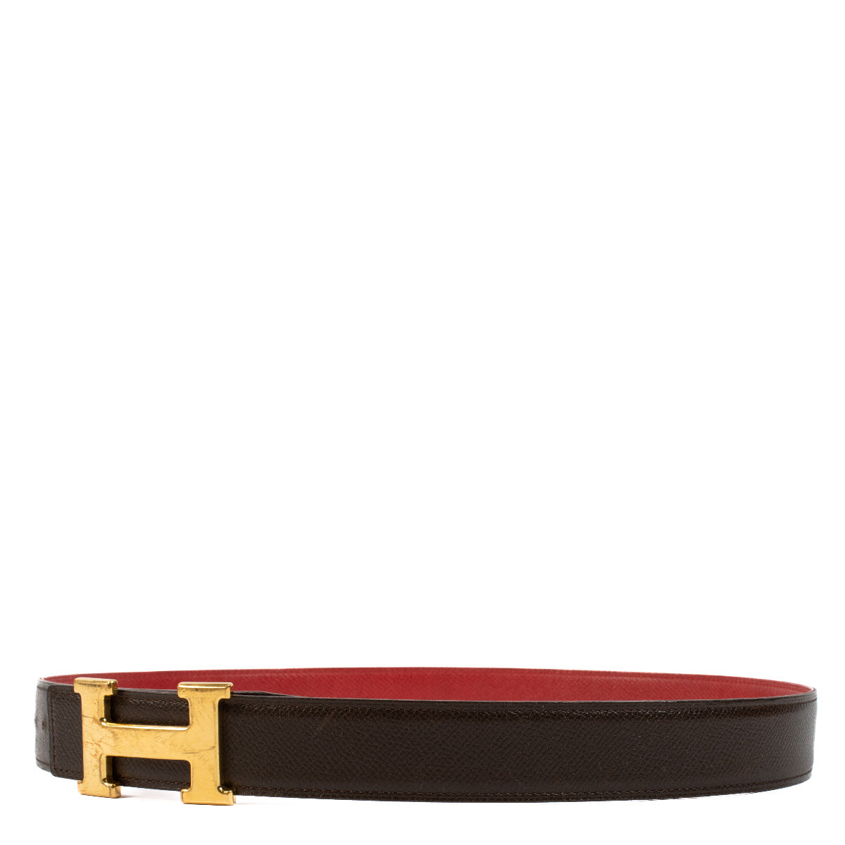 Ceinture réversible Hermès Rouge/Marron à boucle H - taille 80