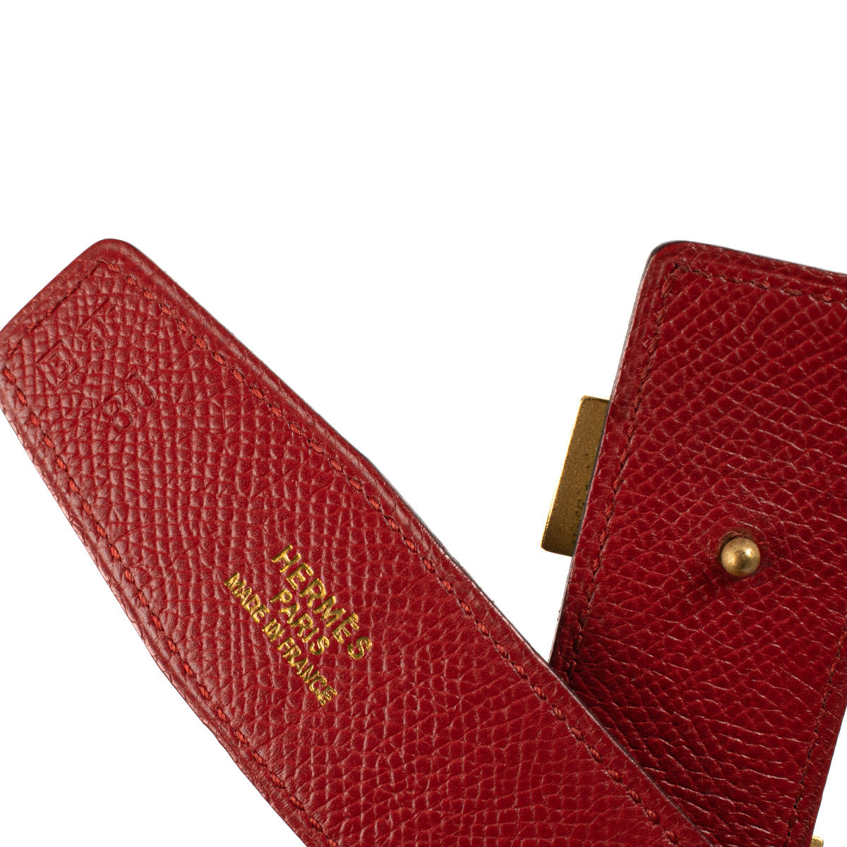 Ceinture réversible Hermès Rouge/Marron à boucle H - taille 80