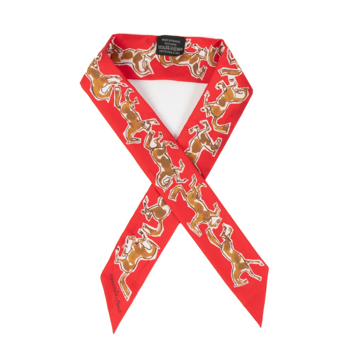 Hermès Chevaux En Liberte Twilly Scarf