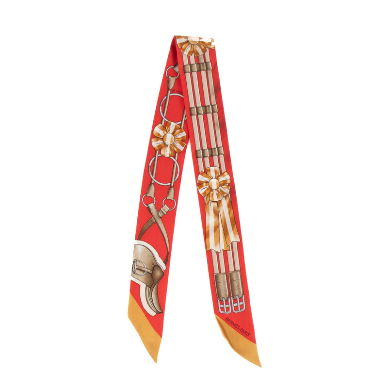 Hermès Rouge Vif Jumping Twilly Scarf