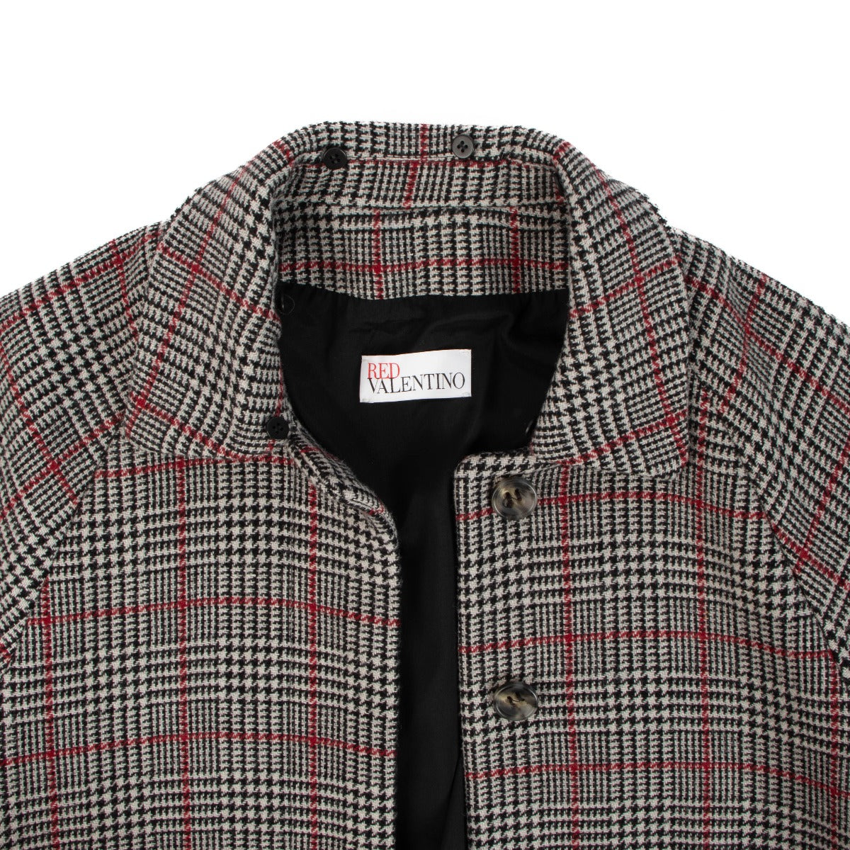 Red Valentino Grijze Pied-de-poule Lange Jas