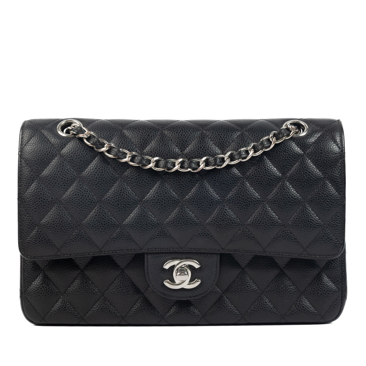 Shop 100% authentic second-hand Chanel Black Medium Caviar Classic Flap Bag on Labellov.com
