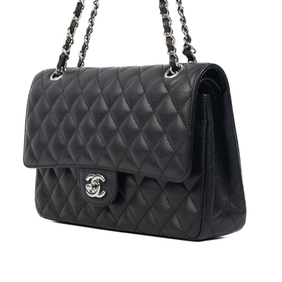 Shop 100% authentic second-hand Chanel Black Medium Caviar Classic Flap Bag on Labellov.com