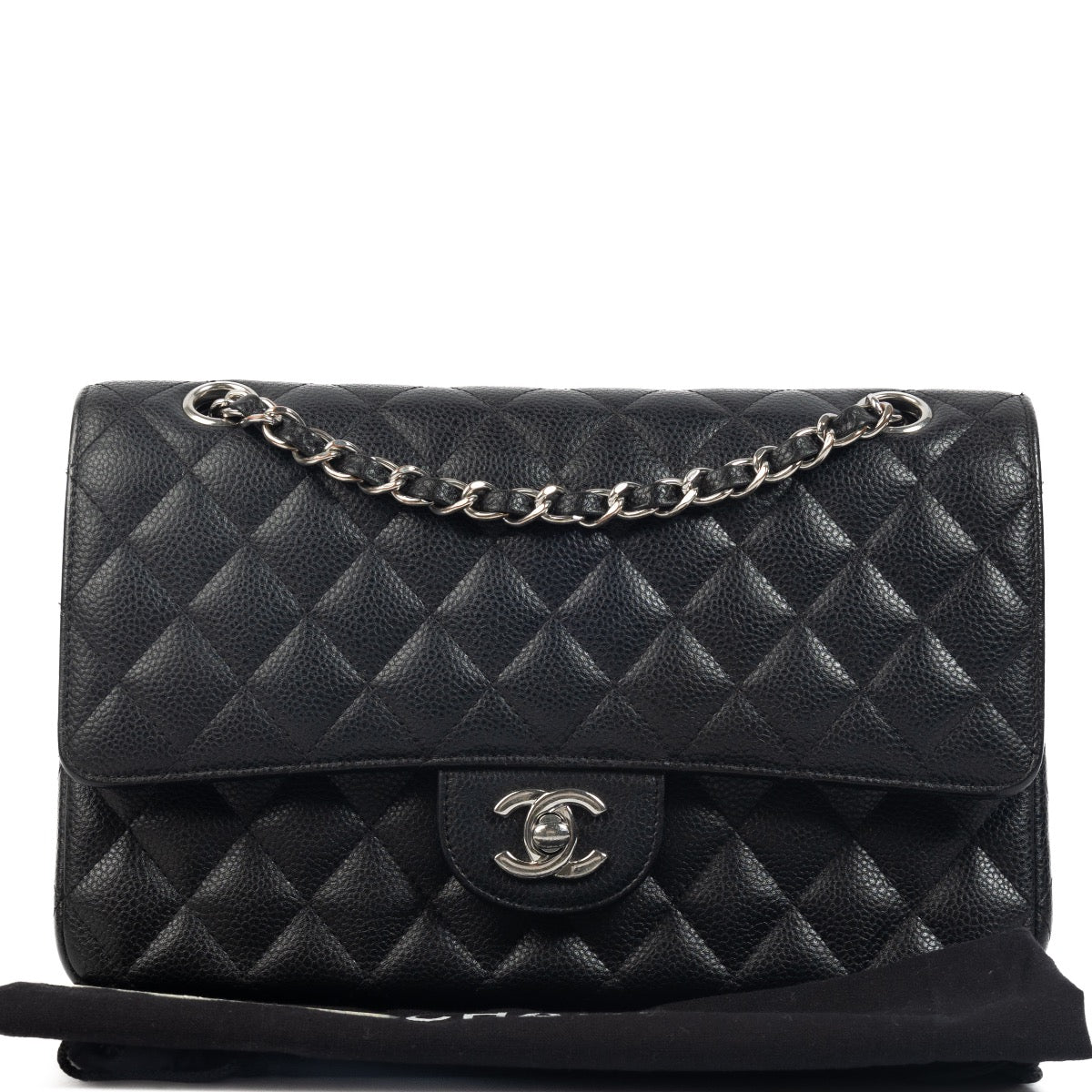 Shop 100% authentic second-hand Chanel Black Medium Caviar Classic Flap Bag on Labellov.com