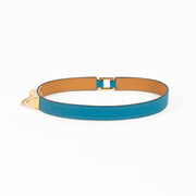 Hermès Rivale double tour blue Epsom leather bracelet size S